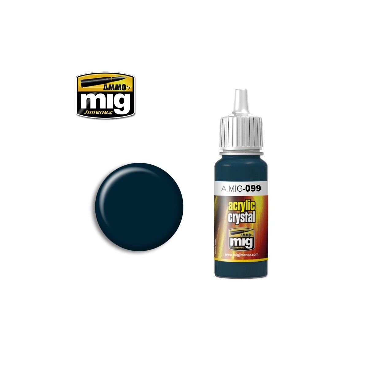 Acrylic paint BLACK BLUE CRYSTAL (AND TAIL LIGHT OFF) 17ml Mig - A.... Acrylic paint BLACK BLUE CRYSTAL (AND TAIL LIGHT OFF) 17ml Mig - A....