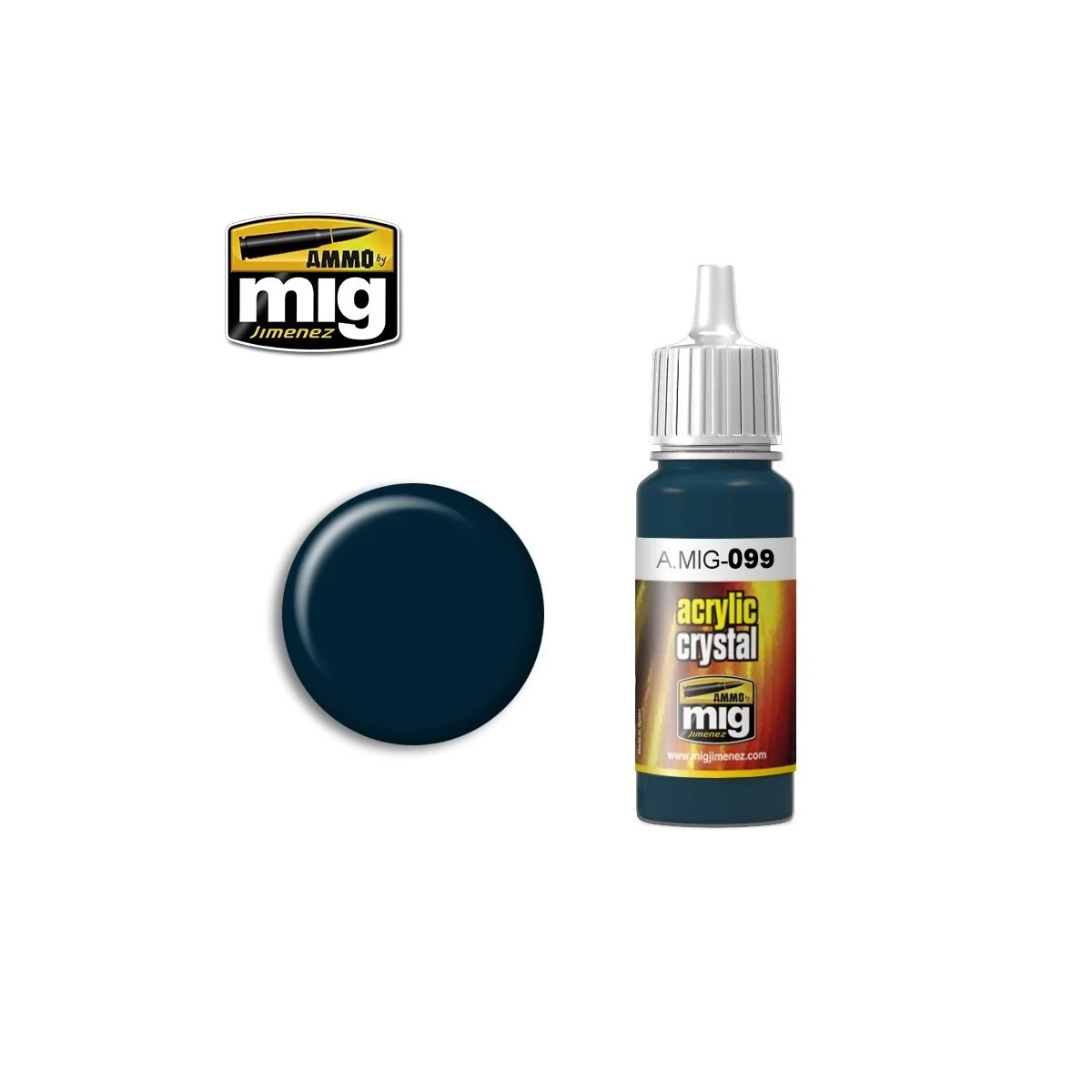 Acrylic paint BLACK BLUE CRYSTAL (AND TAIL LIGHT OFF) 17ml Mig - A.... Acrylic paint BLACK BLUE CRYSTAL (AND TAIL LIGHT OFF) 17ml Mig - A....