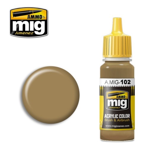 A.MIG-0102-Peinture acrylique MARRON OCRE 17ml Mig