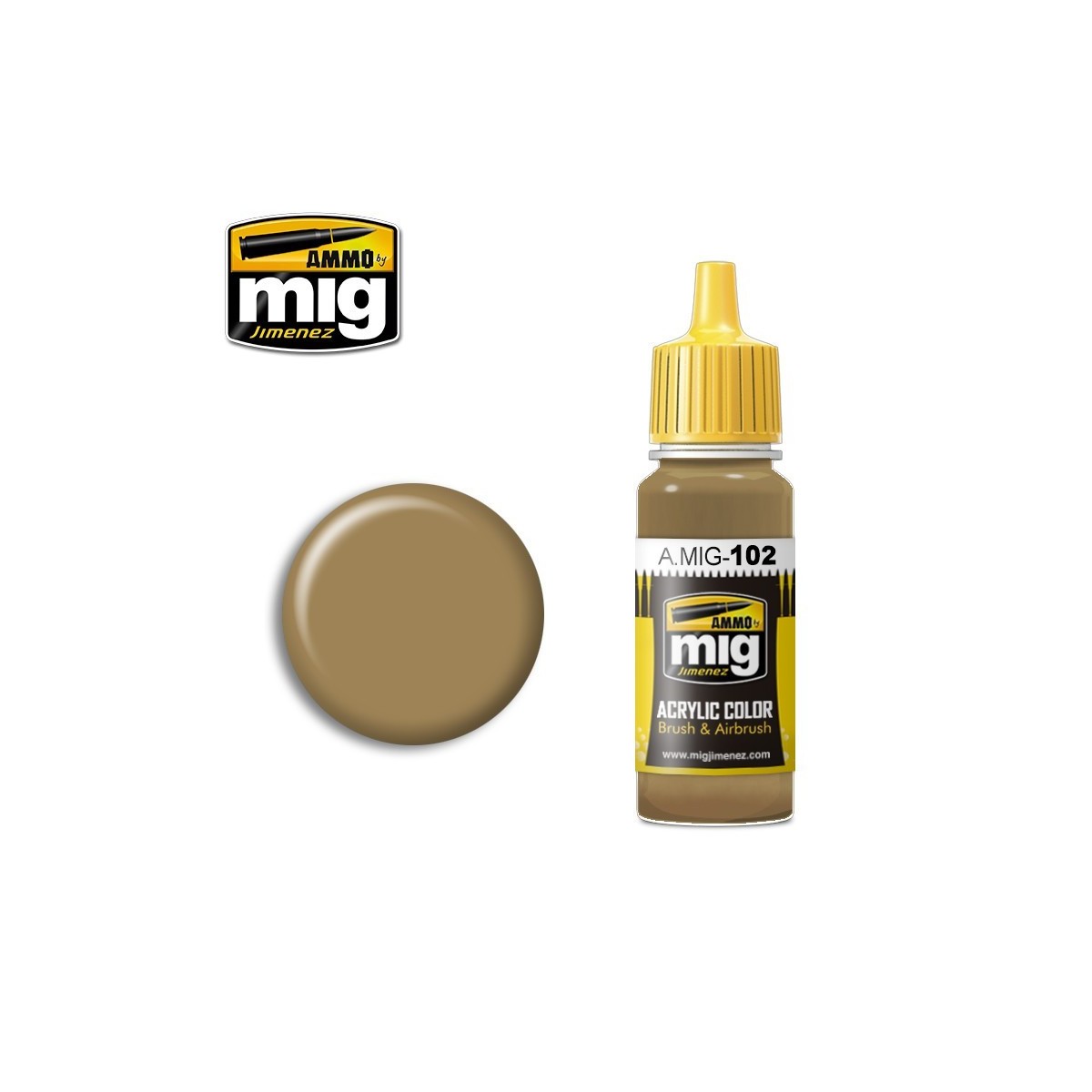Mig Brown Ochre Acrylic Paint 17ml - A.MIG-0102 Mig Brown Ochre Acrylic Paint 17ml - A.MIG-0102