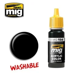 Washable black acrylic paint 17ml Mig - A.MIG-0104 - A.MIG-0104