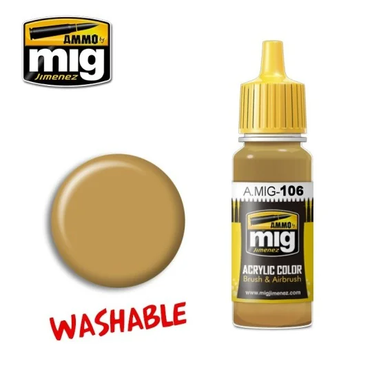 A.MIG-0106-Peinture acrylique SABLE LAVABLE (RAL 8020) 17ml Mig - A.MIG-0106