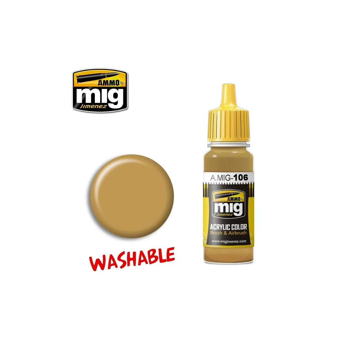 Washable Sand Acrylic Paint (RAL 8020) 17ml Mig - A.MIG-0106 - A.MI... Washable Sand Acrylic Paint (RAL 8020) 17ml Mig - A.MIG-0106 - A.MI...