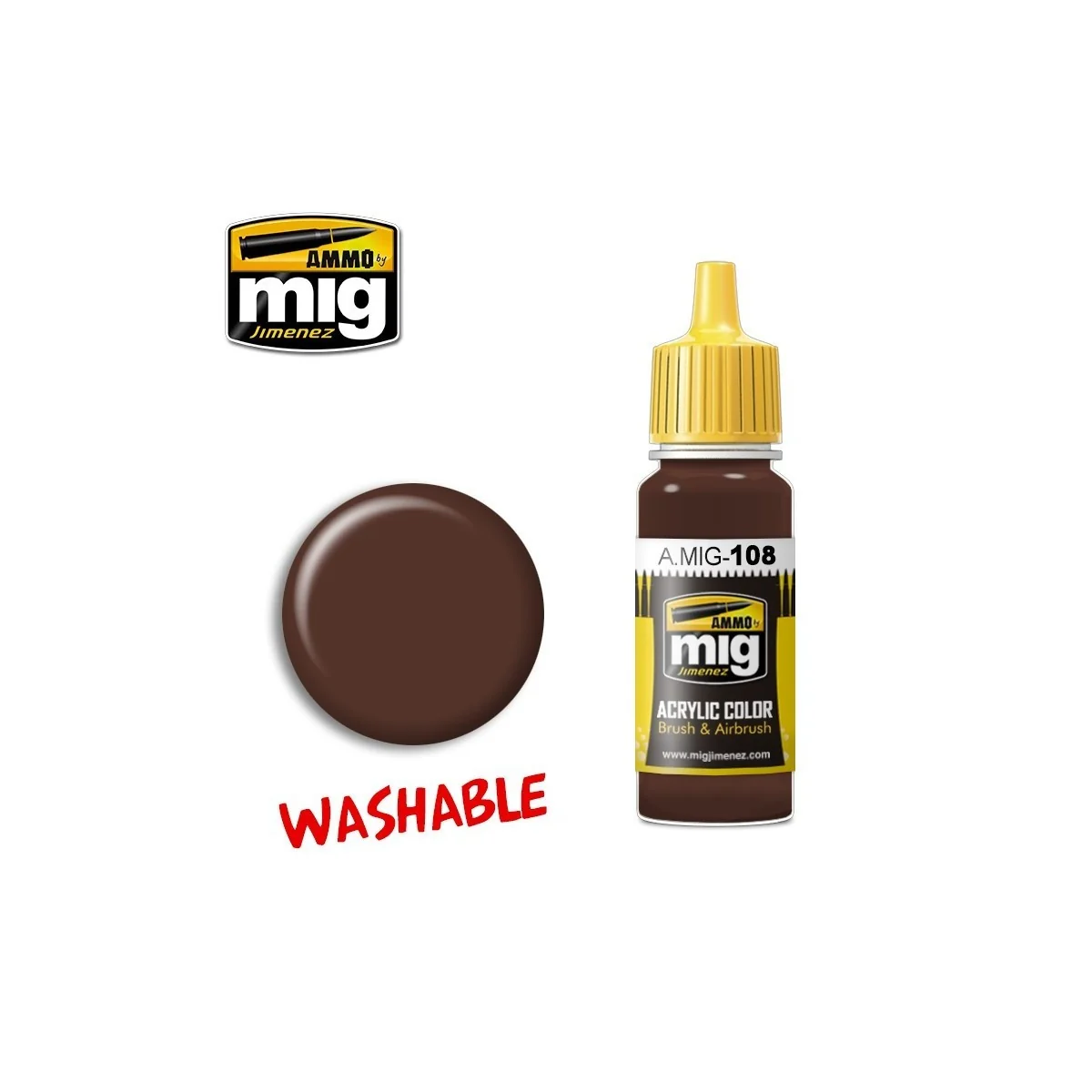 Washable Mud Acrylic Paint 17ml Mig - A.MIG-0108 - A.MIG-0108