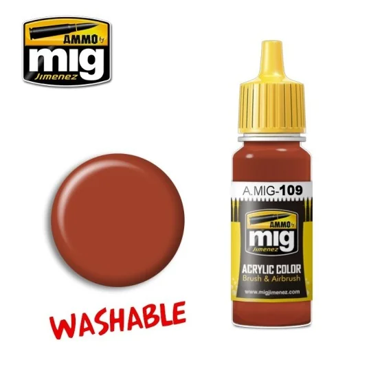 A.MIG-0109-Washable Rust Acrylic Paint 17ml Mig - A.MIG-0109