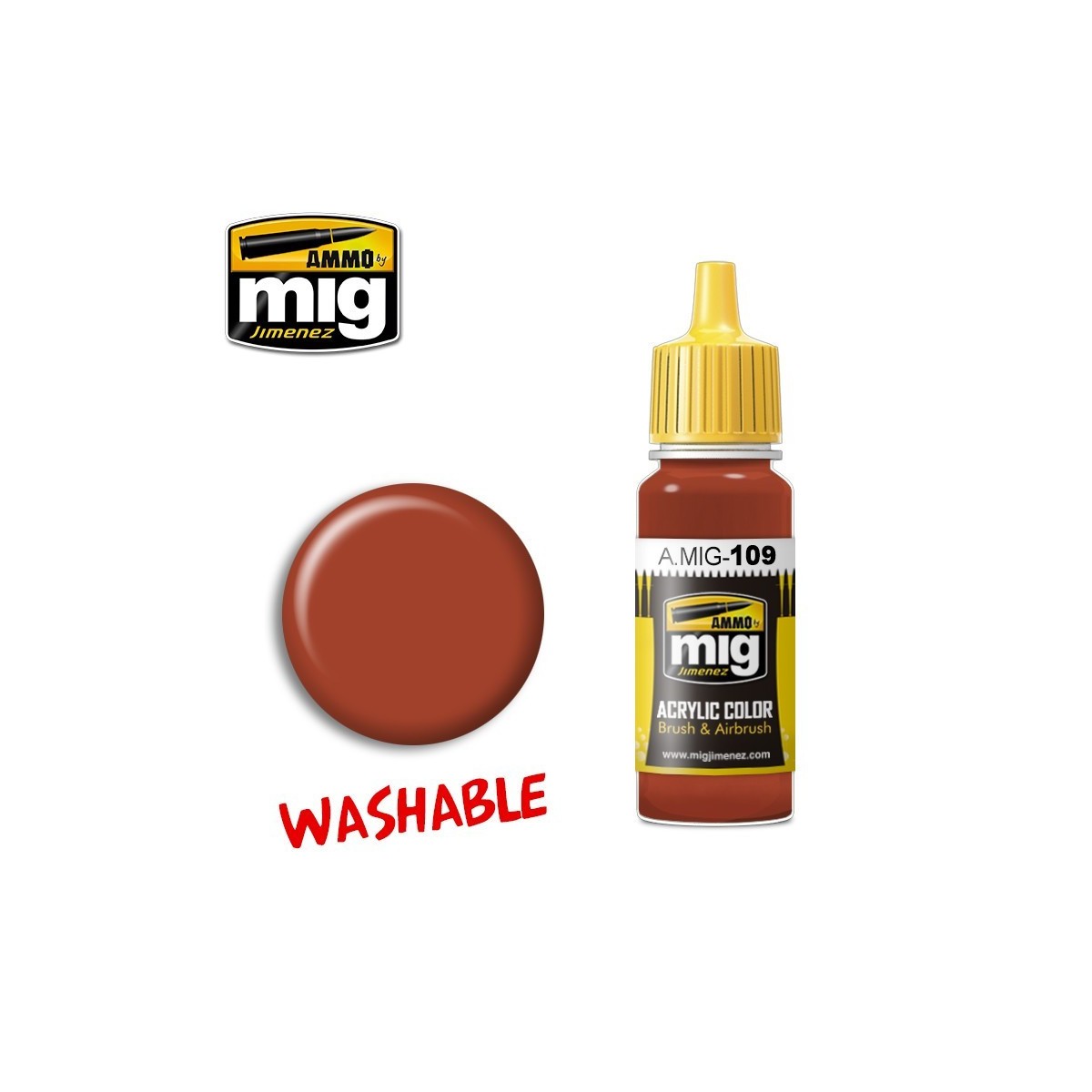 Peinture acrylique ROUILLE LAVABLE 17ml Mig AMMO - MIG Jimenez A.MIG-0109 - 1