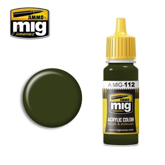 A.MIG-0112-Peinture acrylique SCC 15 (OLIVE DRAB BRITANNIQUE 1944-45) 17ml Mig - A.MIG-0112