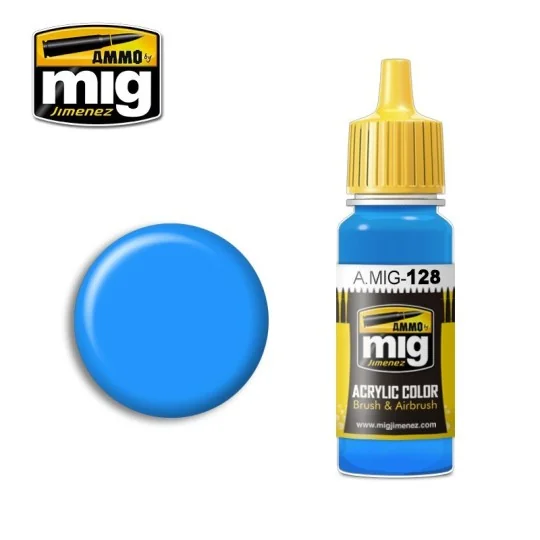 A.MIG-0128-Mig CYAN acrylic paint 17ml - A.MIG-0128