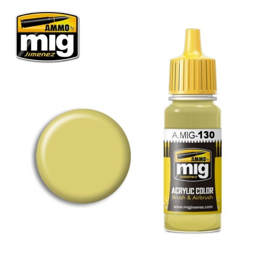 A.MIG-0130-Mig 17ml Faded Yellow Acrylic Paint - A.MIG-0130
