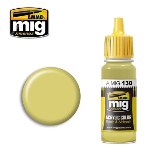Mig 17ml Faded Yellow Acrylic Paint - A.MIG-0130 - A.MIG-0130 A.MIG-0130-Mig 17ml Faded Yellow Acrylic Paint - A.MIG-0130