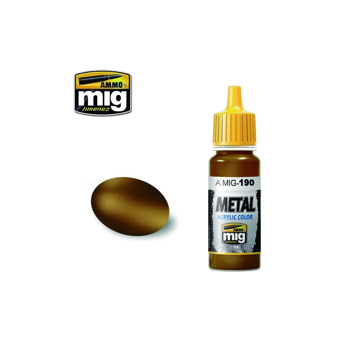Acrylic paint OLD BRASS 17ml Mig - A.MIG-0190 - A.MIG-0190