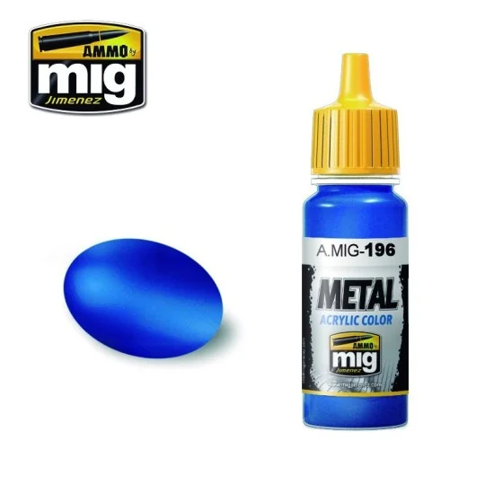 A.MIG-0196-Metallic Blue Ogive Acrylic Paint 17ml Mig - A.MIG-0196