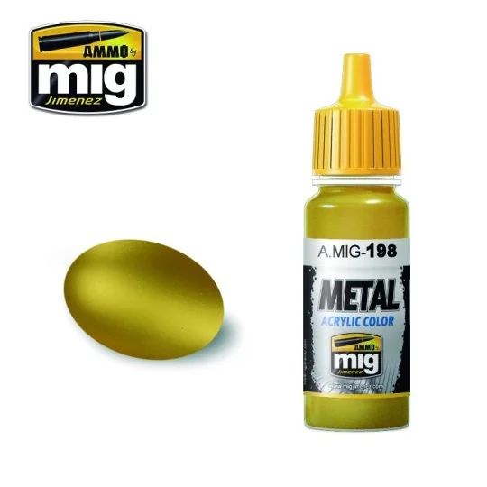 A.MIG-0198-Gold acrylic paint 17ml Mig - A.MIG-0198