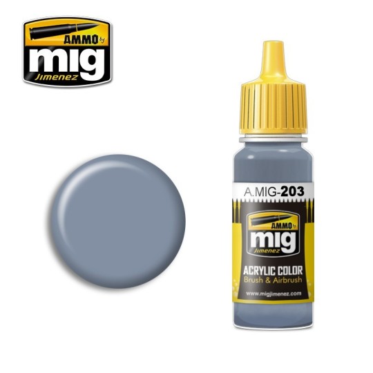 A.MIG-0203-Peinture acrylique FS 36375 GRIS FANTOME COMPAS CLAIRE 17ml Mig