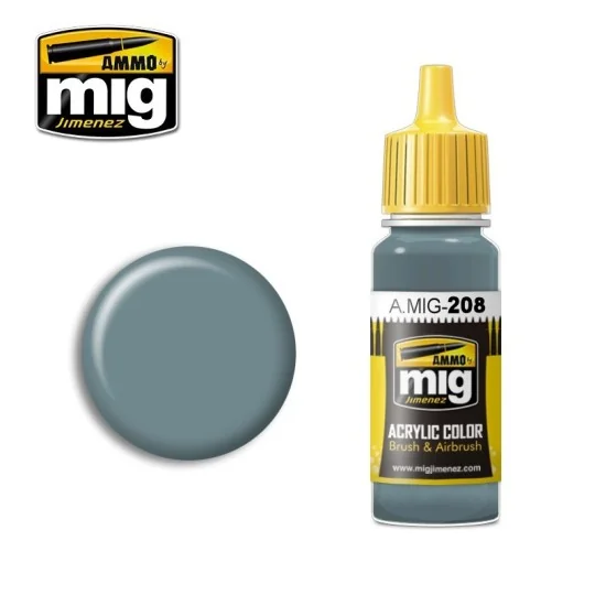 Peinture acrylique FS 36320 GRIS FANTOME COMPAS FONCÉ 17ml Mig AMMO - MIG Jimenez A.MIG-0208 - 1 A.MIG-0208-Peinture acrylique FS 36320 GRIS FANTOME COMPAS FONCÉ 17ml Mig - A.MIG-0208