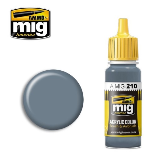 A.MIG-0210-Peinture acrylique FS35237 BLEU GRIS AMT-11 17ml Mig