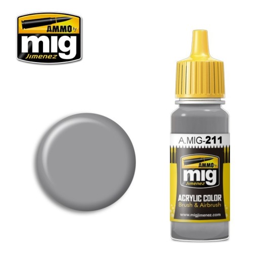 A.MIG-0211-Peinture acrylique FS 36270 GRIS MOYEN 17ml Mig