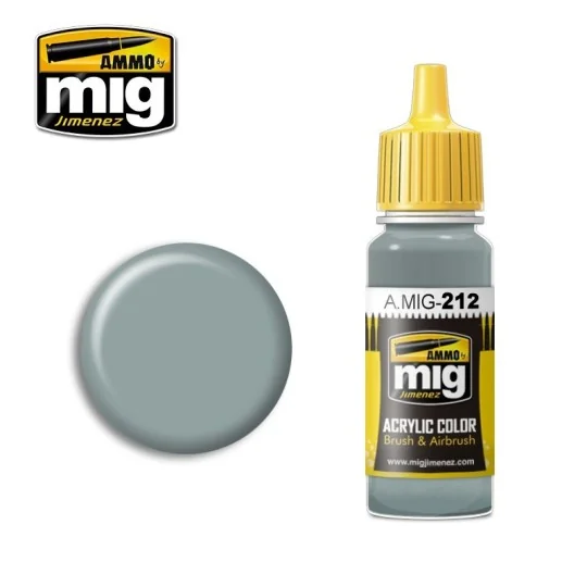 Peinture acrylique FS 26373 GRIS ARGENT 17ml Mig AMMO - MIG Jimenez A.MIG-0212 - 1 A.MIG-0212-Peinture acrylique FS 26373 GRIS ARGENT 17ml Mig - A.MIG-0212
