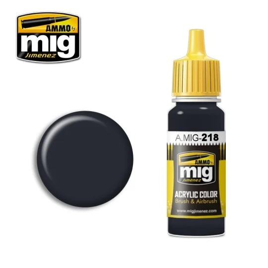 Peinture acrylique RLM 66 NOIR GRIS 17ml Mig AMMO - MIG Jimenez A.MIG-0218 - 1 A.MIG-0218-Peinture acrylique RLM 66 NOIR GRIS 17ml Mig - A.MIG-0218