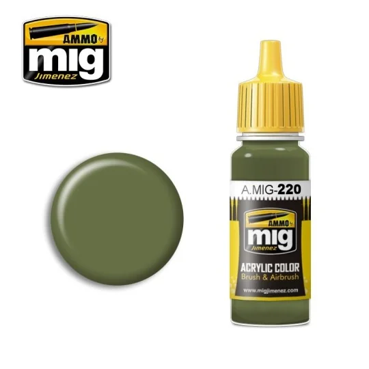Peinture acrylique FS 34151 VERT CHROME DE ZINC (VERT INTÉRIEUR) 17ml Mig AMMO - MIG Jimenez A.MIG-0220 - 1 A.MIG-0220-Peinture acrylique FS 34151 VERT CHROME DE ZINC (VERT INTÉRIEUR) 17ml Mig - A.MIG-0220