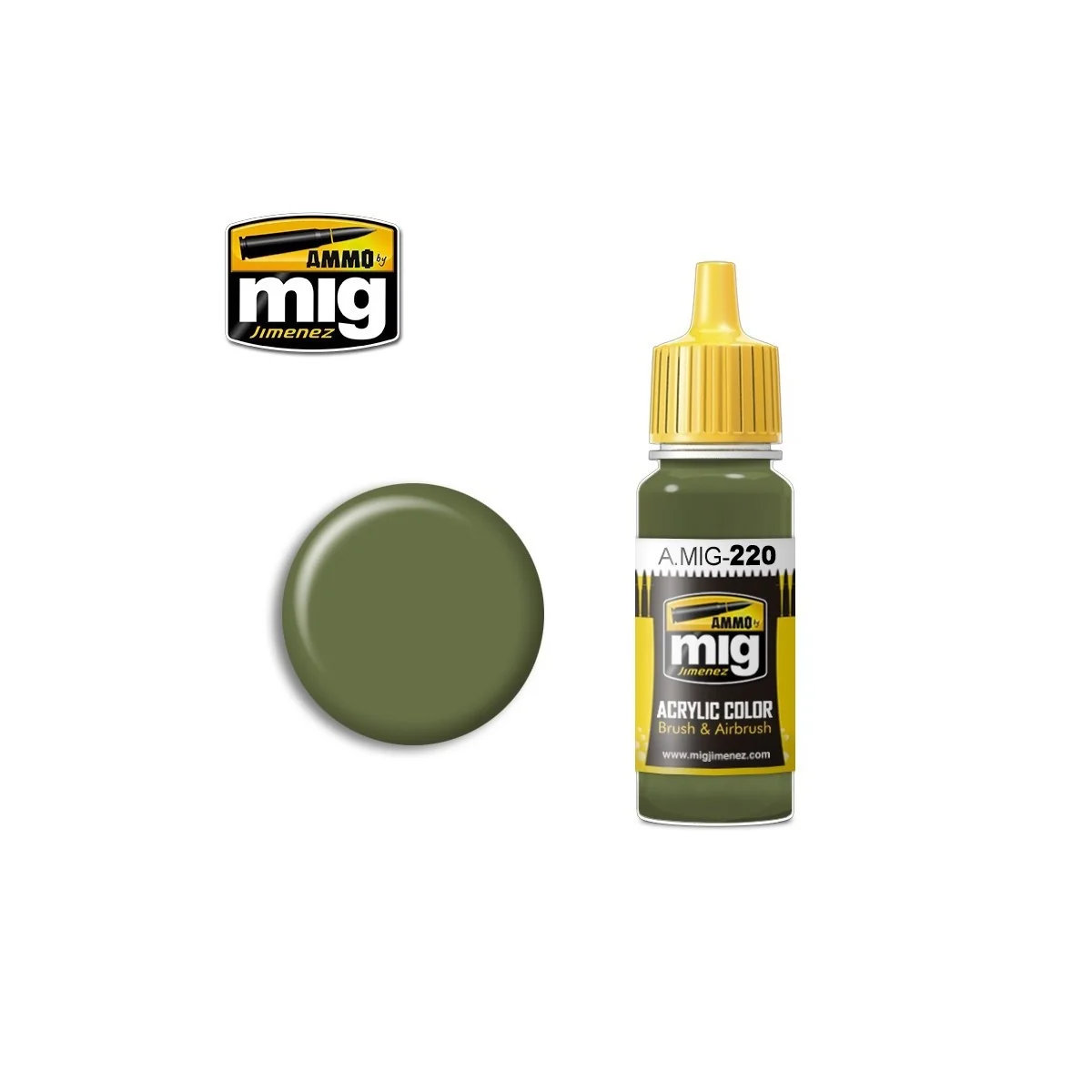 Peinture acrylique FS 34151 VERT CHROME DE ZINC (VERT INTÉRIEUR) 17ml Mig AMMO - MIG Jimenez A.MIG-0220 - 1 Peinture acrylique FS 34151 VERT CHROME DE ZINC (VERT INTÉRIEUR) 17ml Mig AMMO - MIG Jimenez A.MIG-0220 - 1