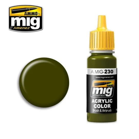 A.MIG-0230-Peinture acrylique RLM 82 VERT CAMO 17ml Mig