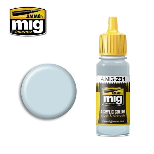 Peinture acrylique RLM 65 BLEU CLAIR 17ml Mig AMMO - MIG Jimenez A.MIG-0231 - 1 A.MIG-0231-Peinture acrylique RLM 65 BLEU CLAIR 17ml Mig - A.MIG-0231