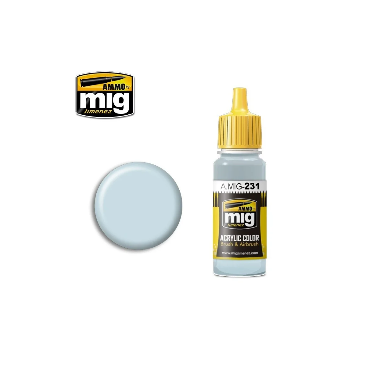 Peinture acrylique RLM 65 BLEU CLAIR 17ml Mig AMMO - MIG Jimenez A.MIG-0231 - 1 Peinture acrylique RLM 65 BLEU CLAIR 17ml Mig AMMO - MIG Jimenez A.MIG-0231 - 1