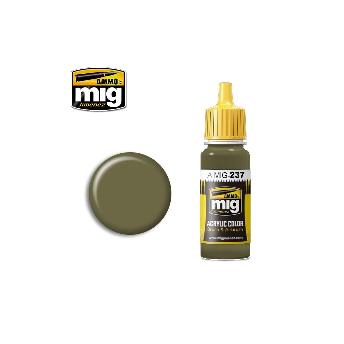 Peinture acrylique FS 23070 VERT OLIVE FONCÉ 17ml Mig AMMO - MIG Jimenez A.MIG-0237 - 1 Peinture acrylique FS 23070 VERT OLIVE FONCÉ 17ml Mig AMMO - MIG Jimenez A.MIG-0237 - 1