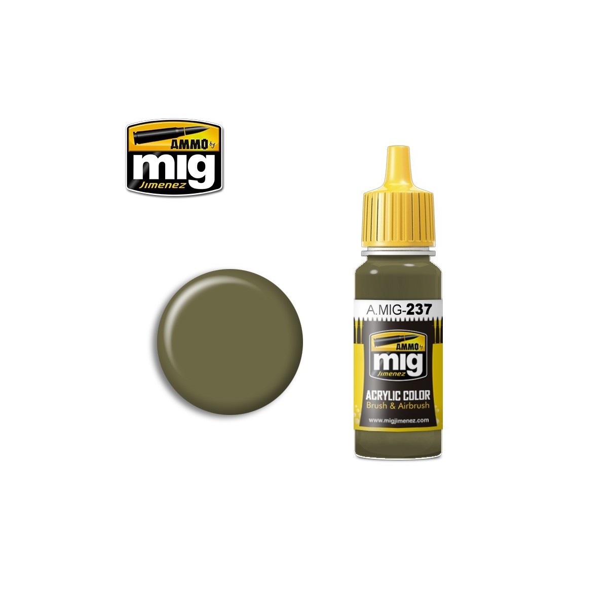 Mig FS 23070 Dark Olive Green Acrylic Paint 17ml - A.MIG-0237 Mig FS 23070 Dark Olive Green Acrylic Paint 17ml - A.MIG-0237
