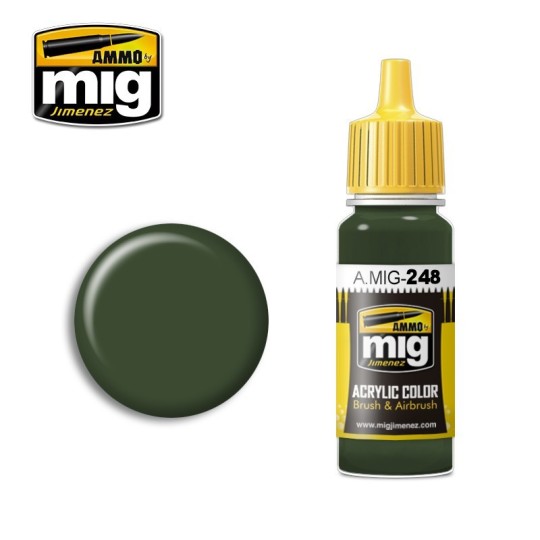 Acrylic paint RLM 80 OLIVE GREEN 17ml Mig - A.MIG-0248 A.MIG-0248-Acrylic paint RLM 80 OLIVE GREEN 17ml Mig - A.MIG-0248