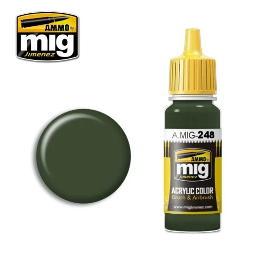 A.MIG-0248-Acrylic paint RLM 80 OLIVE GREEN 17ml Mig - A.MIG-0248