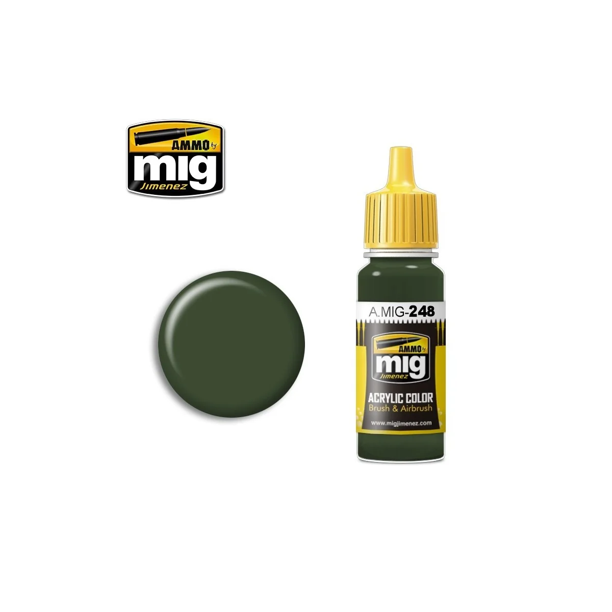 Acrylic paint RLM 80 OLIVE GREEN 17ml Mig - A.MIG-0248 - A.MIG-0248