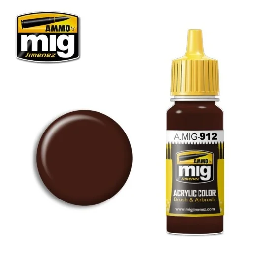 A.MIG-0912-Peinture acrylique OMBRE MARRON ROUGE 17ml Mig - A.MIG-0912