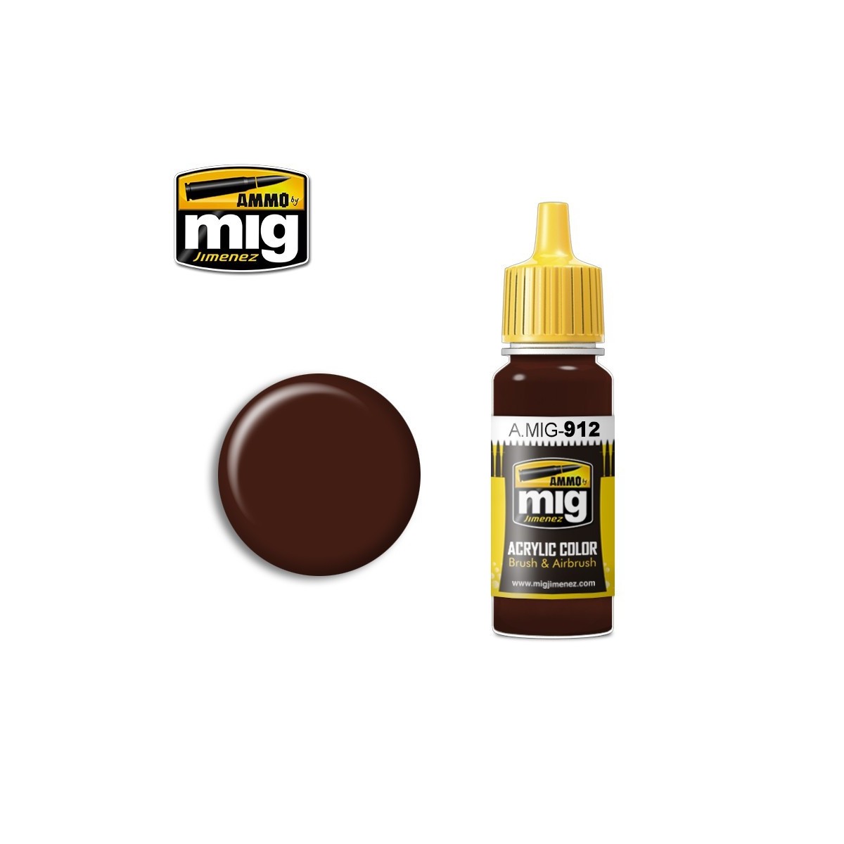 Peinture acrylique OMBRE MARRON ROUGE 17ml Mig AMMO - MIG Jimenez A.MIG-0912 - 1