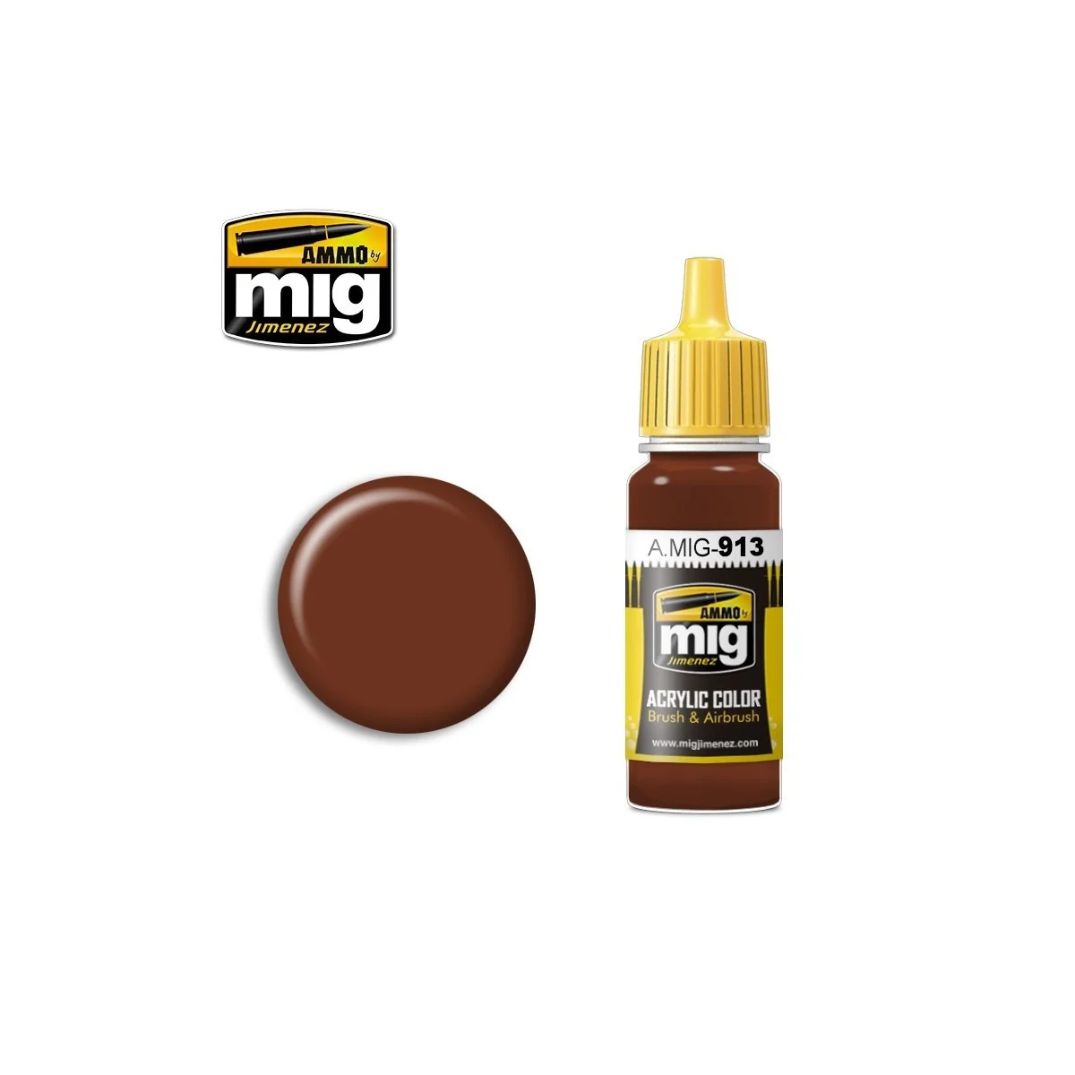 Peinture acrylique BASE MARRON ROUGE 17ml Mig AMMO - MIG Jimenez A.MIG-0913 - 1 Peinture acrylique BASE MARRON ROUGE 17ml Mig AMMO - MIG Jimenez A.MIG-0913 - 1