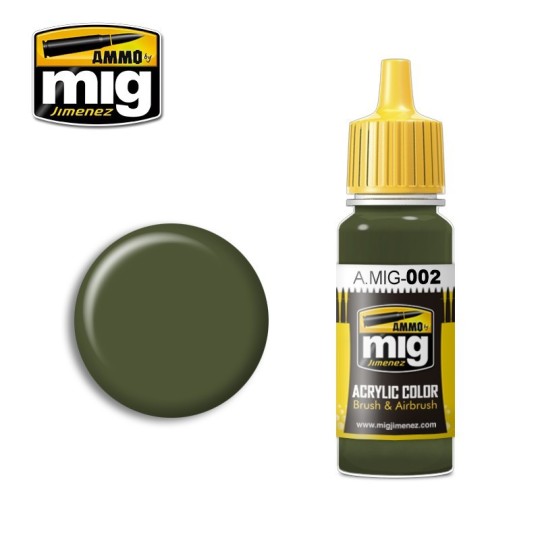 A.MIG-0002-RAL 6003 Olive Green Acrylic Paint OPT.2 17ml Mig - A.MIG-0002