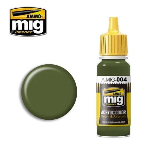 Peinture acrylique RAL 6011 B VERT RÉSÉDA 17ml Mig AMMO - MIG Jimenez A.MIG-0004 - 1 A.MIG-0004-Peinture acrylique RAL 6011 B VERT RÉSÉDA 17ml Mig - A.MIG-0004