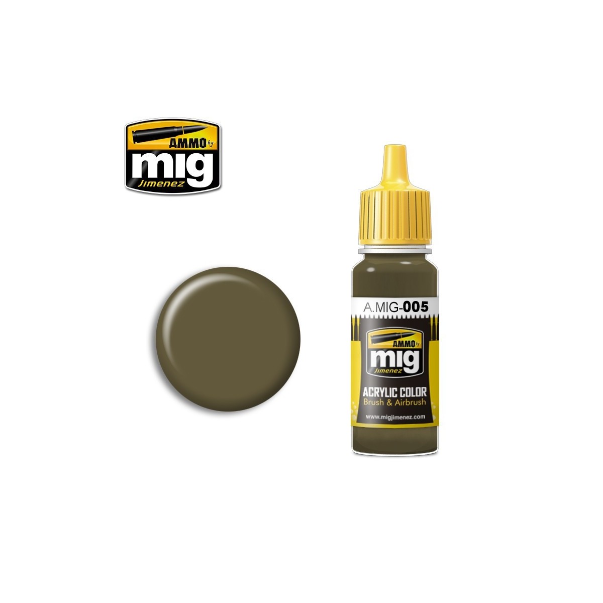Mig RAL 7008 GREEN GREY Acrylic Paint 17ml - A.MIG-0005