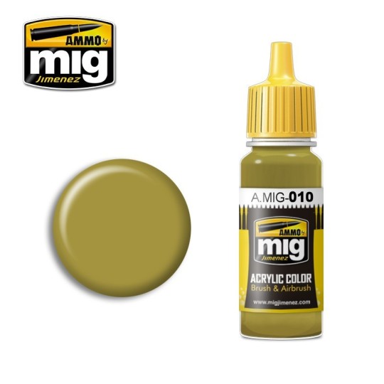 A.MIG-0010-Peinture acrylique RAL 7028 JAUNE FONCÉ (MI-GUERRE) 17ml Mig