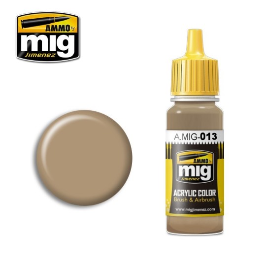 A.MIG-0013-Peinture acrylique RAL 8000 BRUN JAUNE 17ml Mig