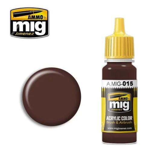 Peinture acrylique RAL 8017 BRUN CHOCOLAT 17ml Mig AMMO - MIG Jimenez A.MIG-0015 - 1 A.MIG-0015-Peinture acrylique RAL 8017 BRUN CHOCOLAT 17ml Mig - A.MIG-0015