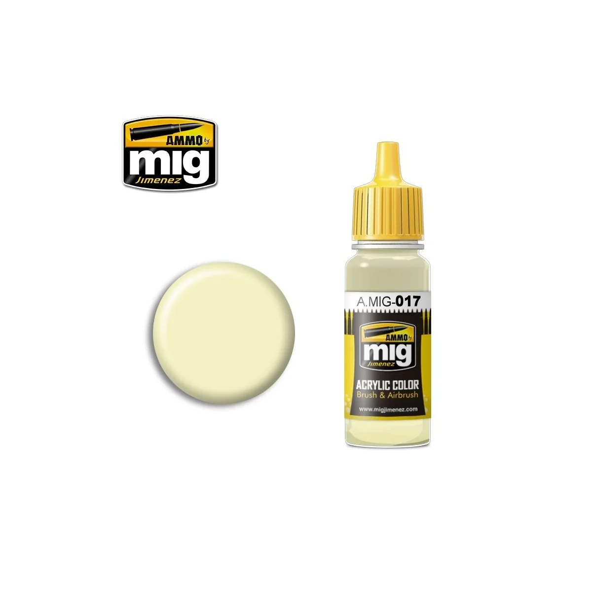 RAL 9001 Cream White Acrylic Paint 17ml Mig - A.MIG-0017 - A.MIG-0017 RAL 9001 Cream White Acrylic Paint 17ml Mig - A.MIG-0017 - A.MIG-0017