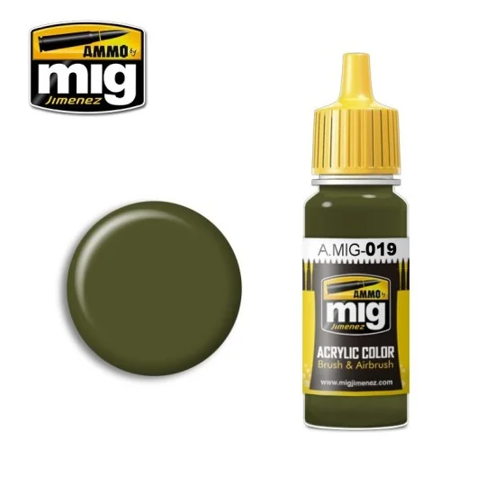 Peinture acrylique 4BO VERT RUSSE 17ml Mig AMMO - MIG Jimenez A.MIG-0019 - 1 A.MIG-0019-Peinture acrylique 4BO VERT RUSSE 17ml Mig - A.MIG-0019