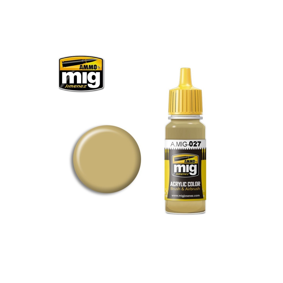 Peinture acrylique RAL1039 F9 BEIGE SABLE ALLEMAND 17ml Mig AMMO - MIG Jimenez A.MIG-0027 - 1