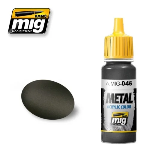 A.MIG-0045-Mig GUN METAL 17ml Acrylic Paint - A.MIG-0045