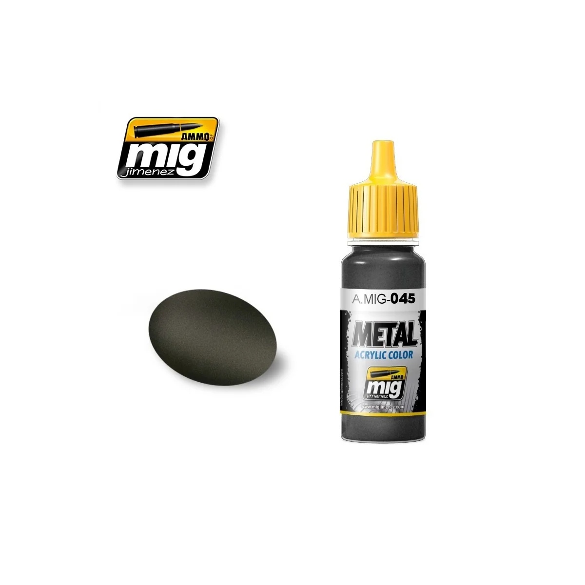 Peinture acrylique GUN METAL 17ml Mig AMMO - MIG Jimenez A.MIG-0045 - 1 Peinture acrylique GUN METAL 17ml Mig AMMO - MIG Jimenez A.MIG-0045 - 1