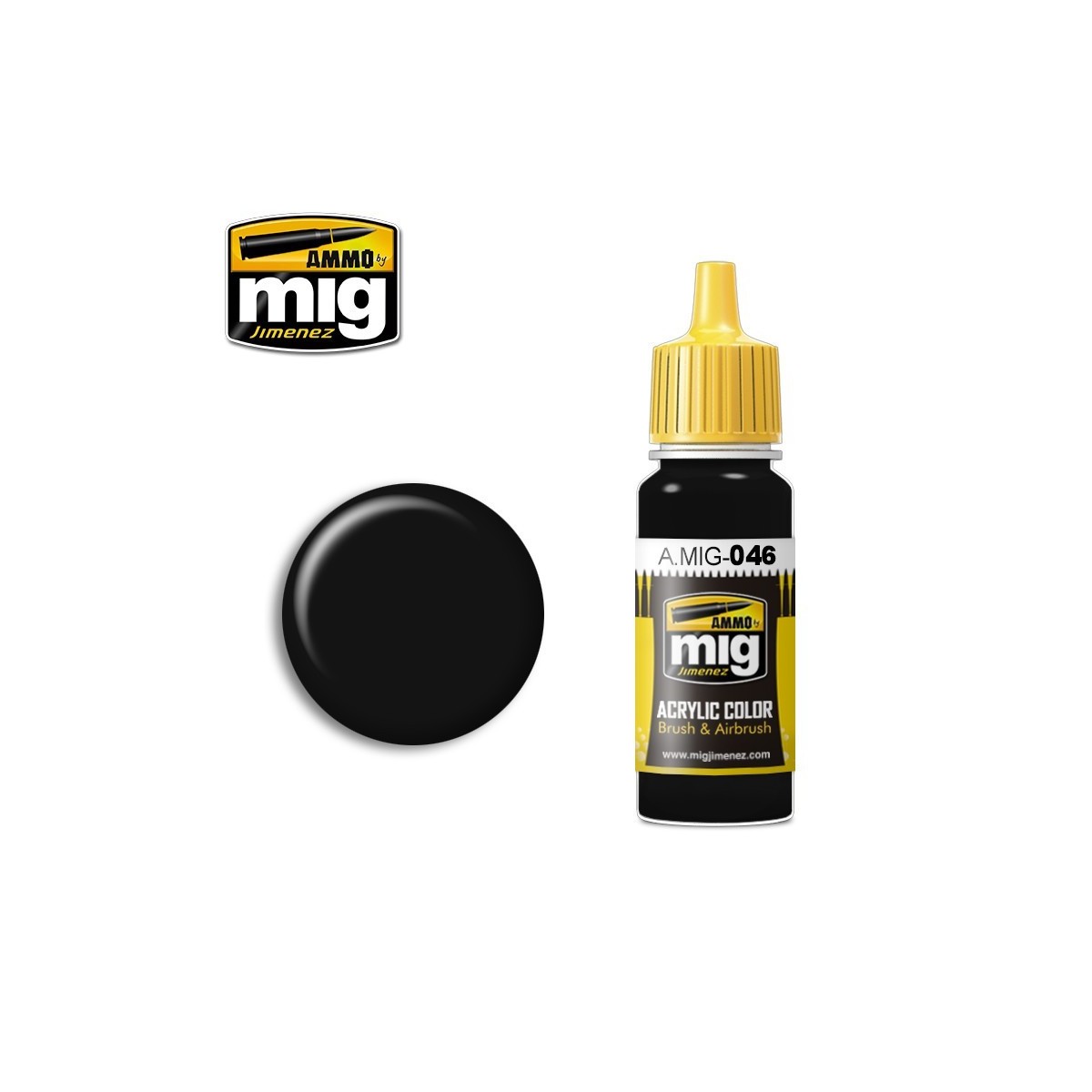 Peinture acrylique NOIR MAT 17ml Mig AMMO - MIG Jimenez A.MIG-0046 - 1