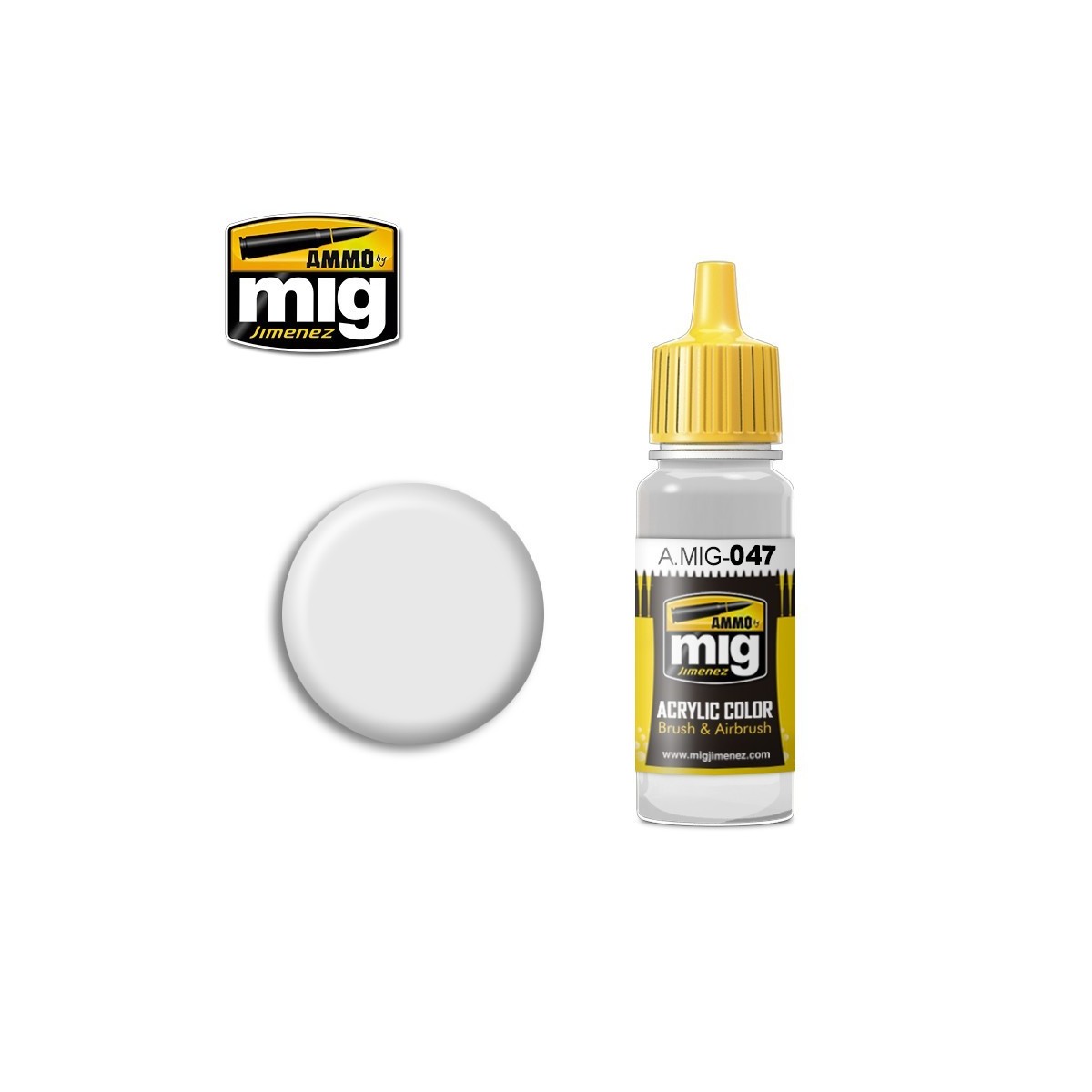 Peinture acrylique BLANC SATINÉ 17ml Mig AMMO - MIG Jimenez A.MIG-0047 - 1