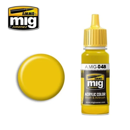 Peinture acrylique JAUNE 17ml Mig AMMO - MIG Jimenez A.MIG-0048 - 1 A.MIG-0048-Peinture acrylique JAUNE 17ml Mig - A.MIG-0048